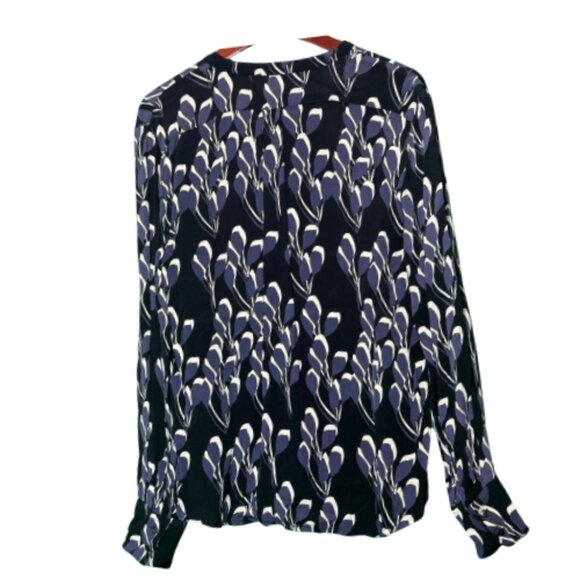 NWOT Black/Purple NUE NOTES Long Sleeve Blouse Size 40 (BB1011) - Picture 2 of 2